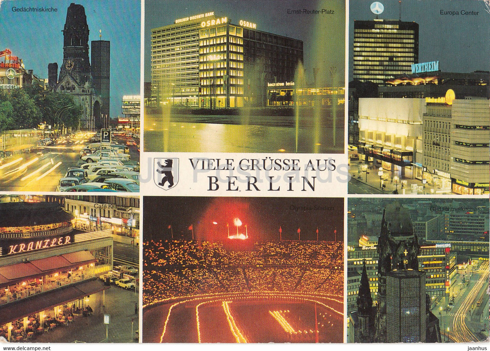 Berlin - Viele Grusse aus Berlin - Gedachtniskirche - Ernst Reuter Platz - Europa Center - Germany - unused - JH Postcards