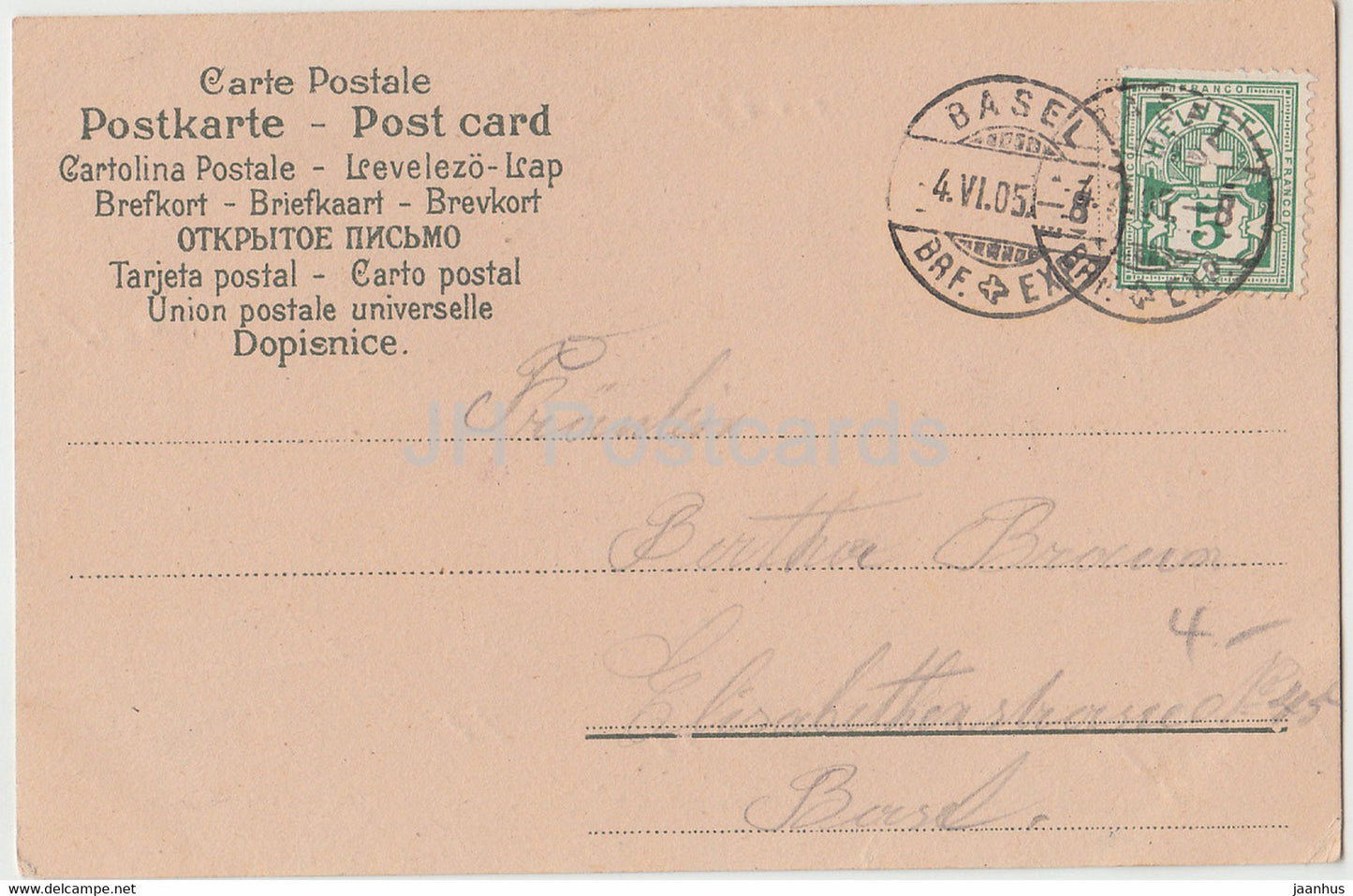 Es ist auf diesem Kartchen - fleurs bleues - illustration - Ser 2092 - carte postale ancienne - 1905 - Allemagne - utilisé