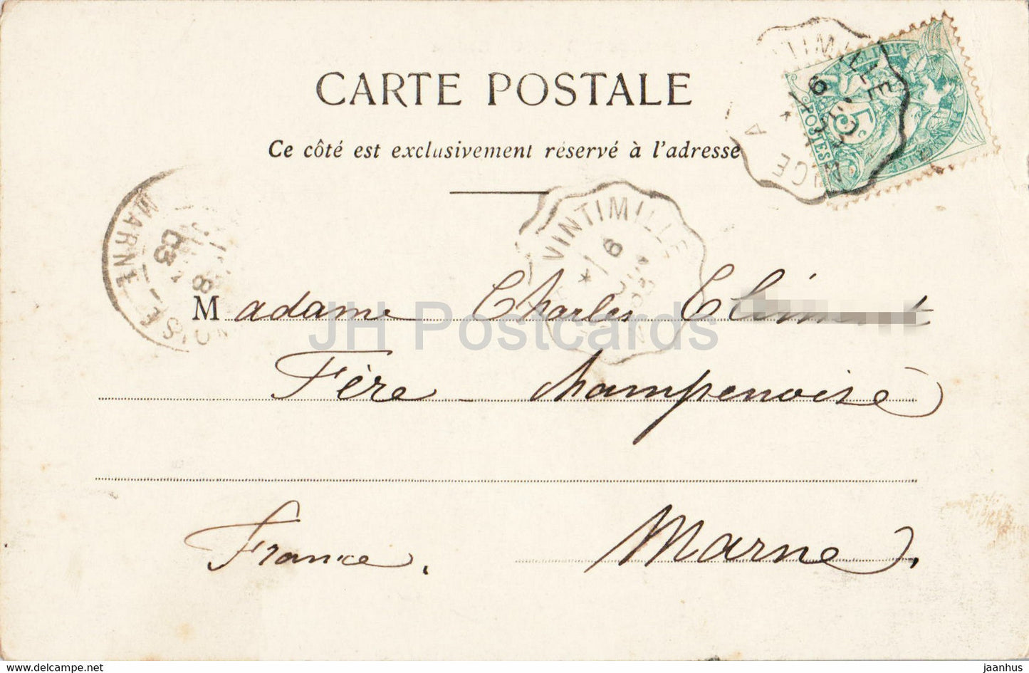 Monaco - Palais du Prince et Tete de Chien - 539 - alte Postkarte - 1903 - Monaco - gebraucht