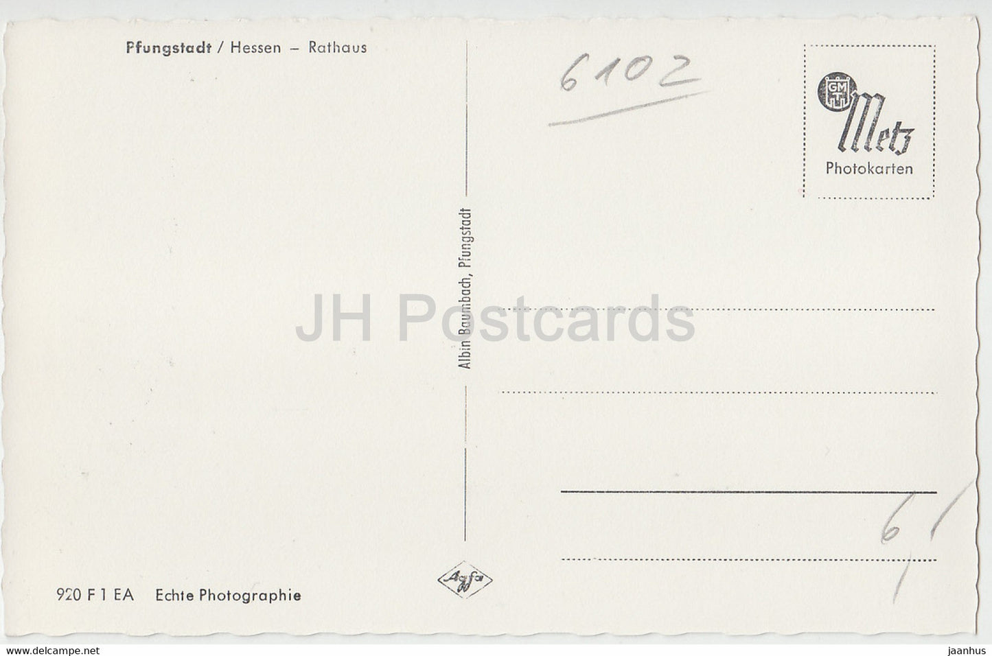 Pfungstadt - Hessen - Rathaus - Deutschland - unbenutzt