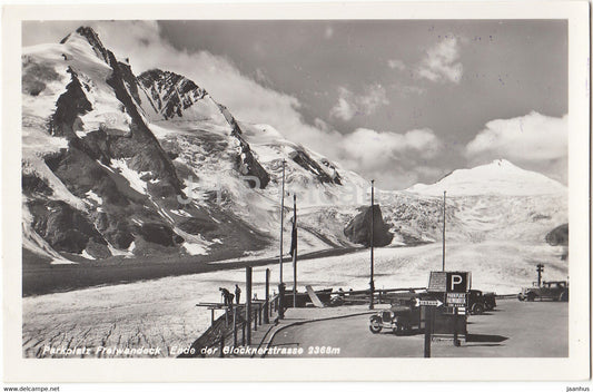 Parkplatz Freiwandeck - Ende der Glocknerstrasse 2368 m - old cars - old postcard - Austria - unused - JH Postcards