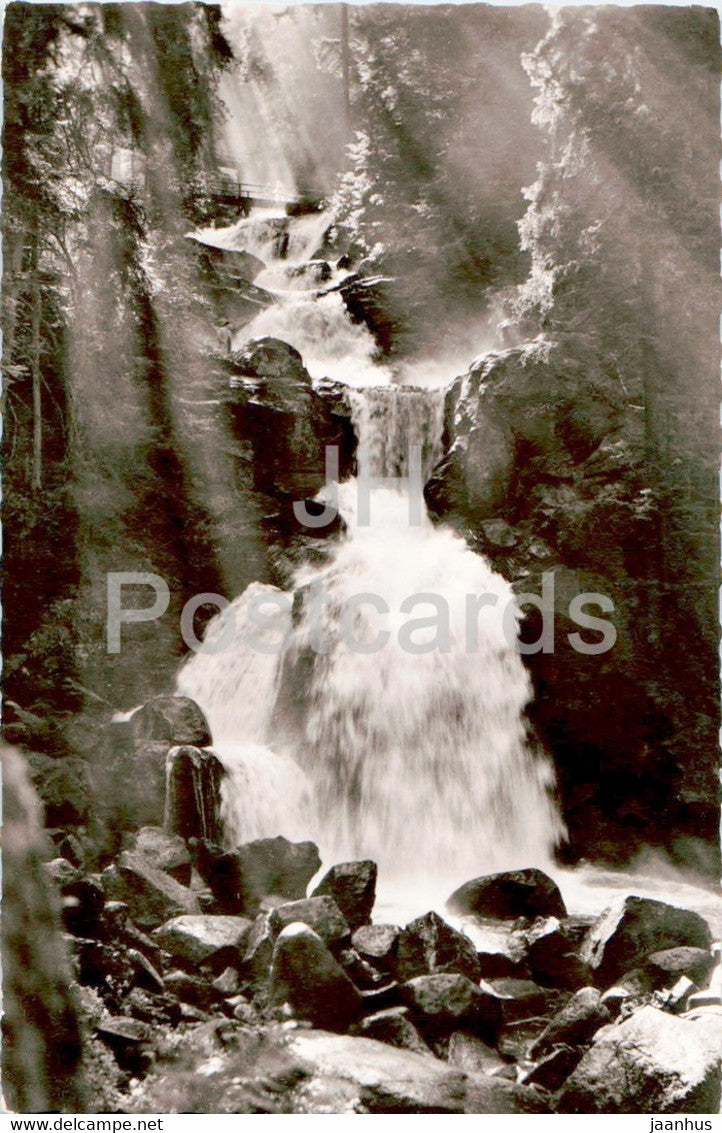 Die Triberger Wasserfalle - waterfall - old postcard - Germany - unused - JH Postcards