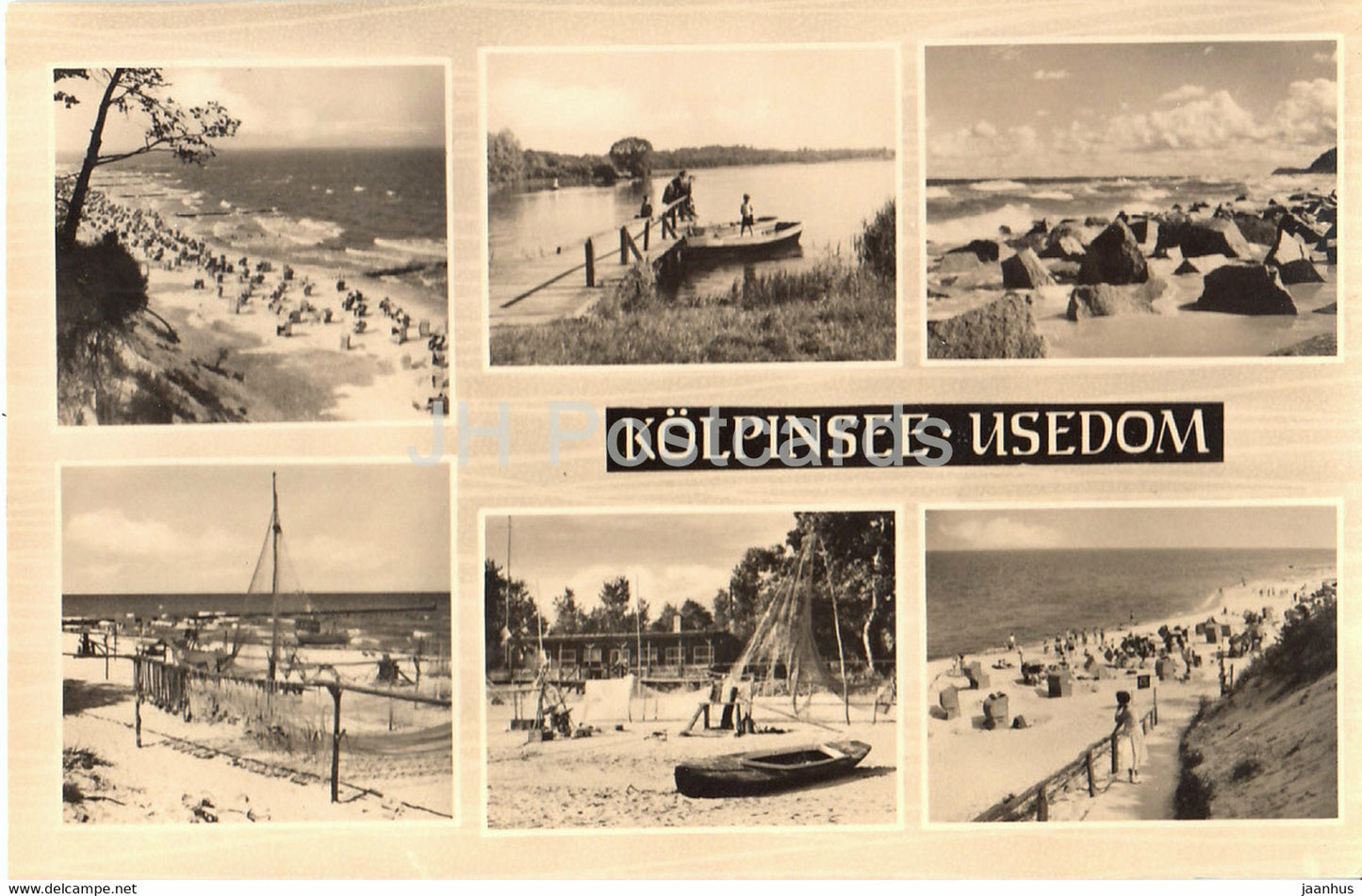 Kolpinsee Usedom - beach - Germany DDR - used - JH Postcards