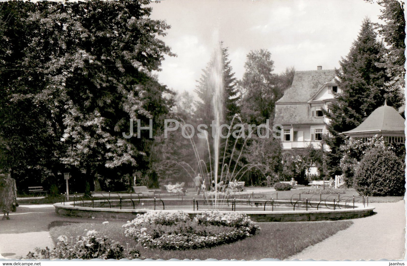 Konigsfeld im Schwarzwald 763 m - Im Kurpark - old postcard - 1956 - Germany - used - JH Postcards