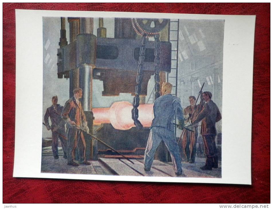 Painting by A. A. Deyneka - smiths, 1957 - russian art - unused - JH Postcards