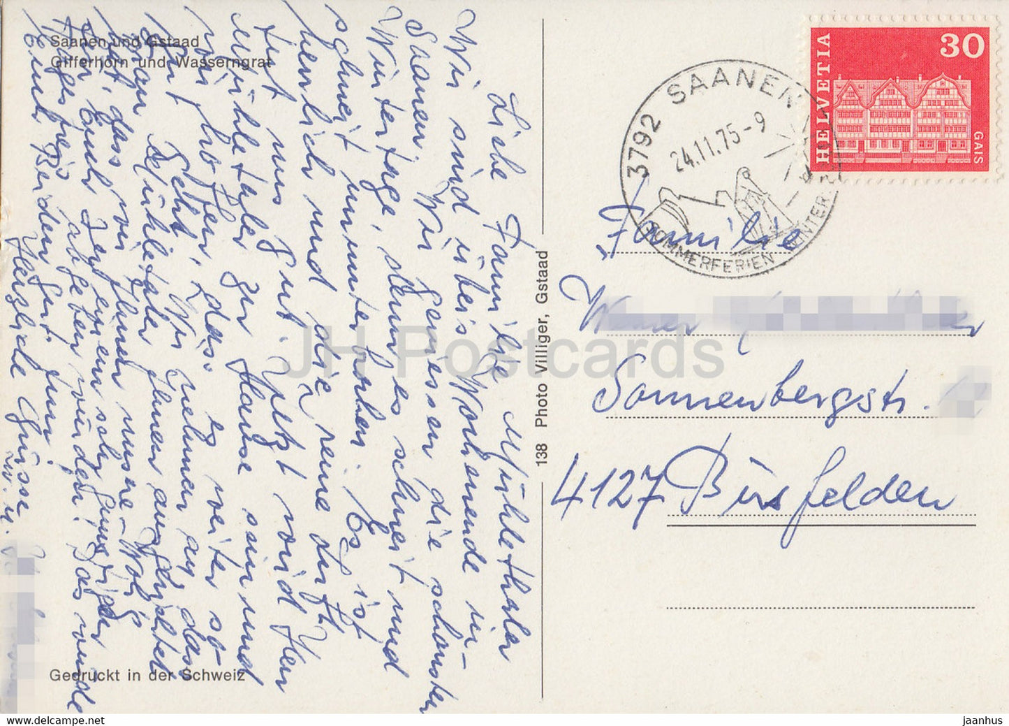 Saanen und Gstaad - Gifferhorn und Wasserngrat - 138 - 1975 - Switzerland - used