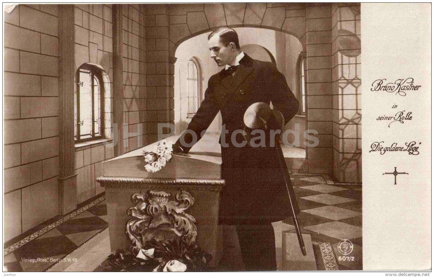 movie actor Bruno Kastner in seiner Rolle Die Goldene Lüge - film - 607/2 - Germany - old postcard - unused - JH Postcards