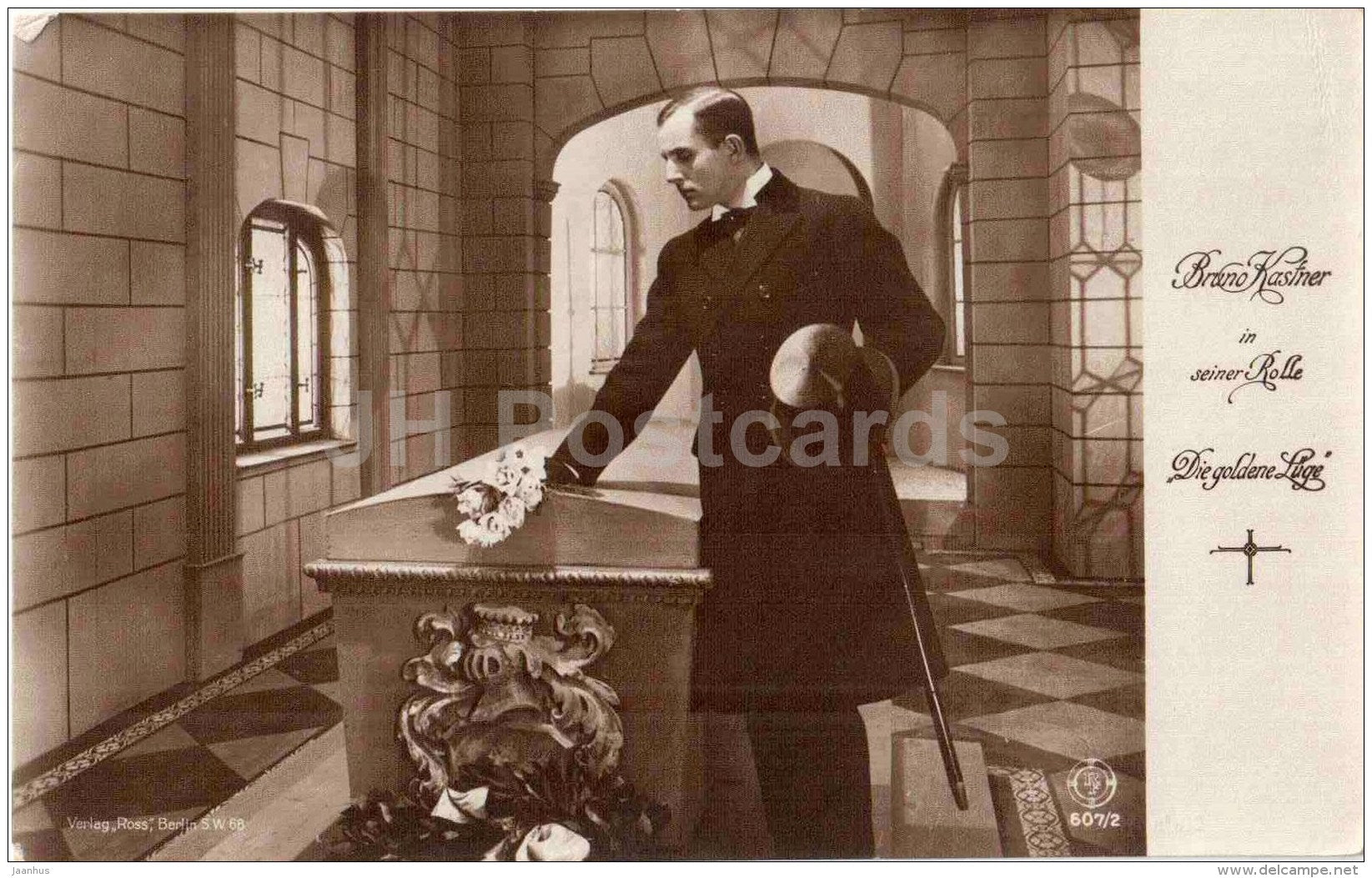 movie actor Bruno Kastner in seiner Rolle Die Goldene Lüge - film - 607/2 - Germany - old postcard - unused - JH Postcards