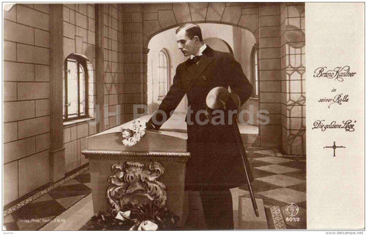 movie actor Bruno Kastner in seiner Rolle Die Goldene Lüge - film - 607/2 - Germany - old postcard - unused - JH Postcards