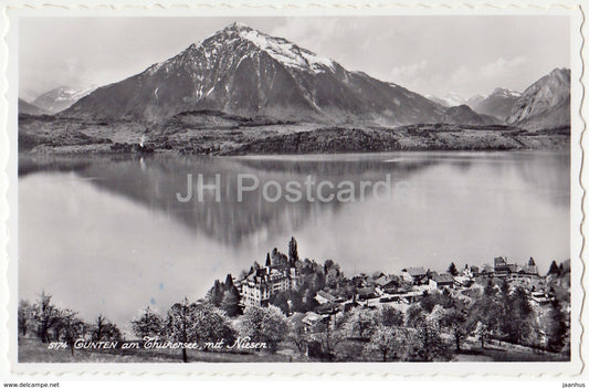 Gunten am Thunersee mit Niesen - 5174 - Switzerland - 1953 - used - JH Postcards