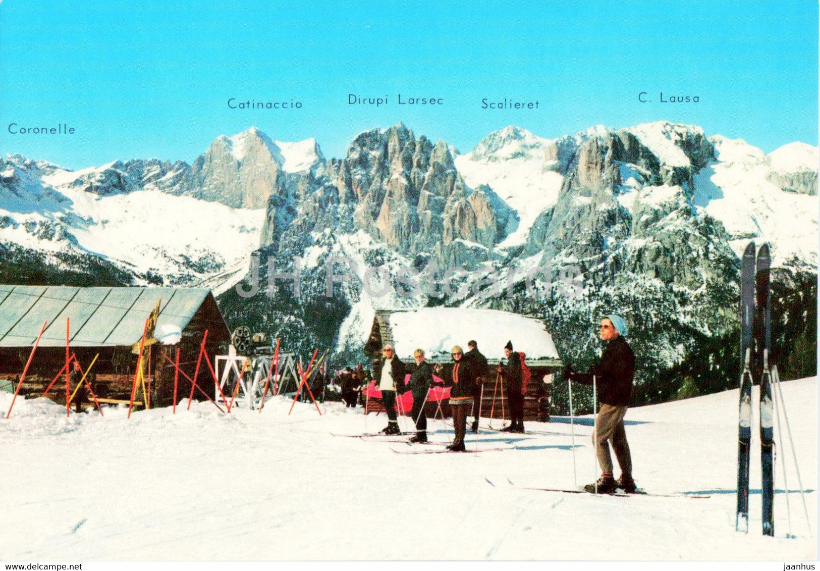 Buffaure - Pozza di Fassa - Veduta intervale con le Dolomiti del Catinaccio - skiing - Italy - unused - JH Postcards