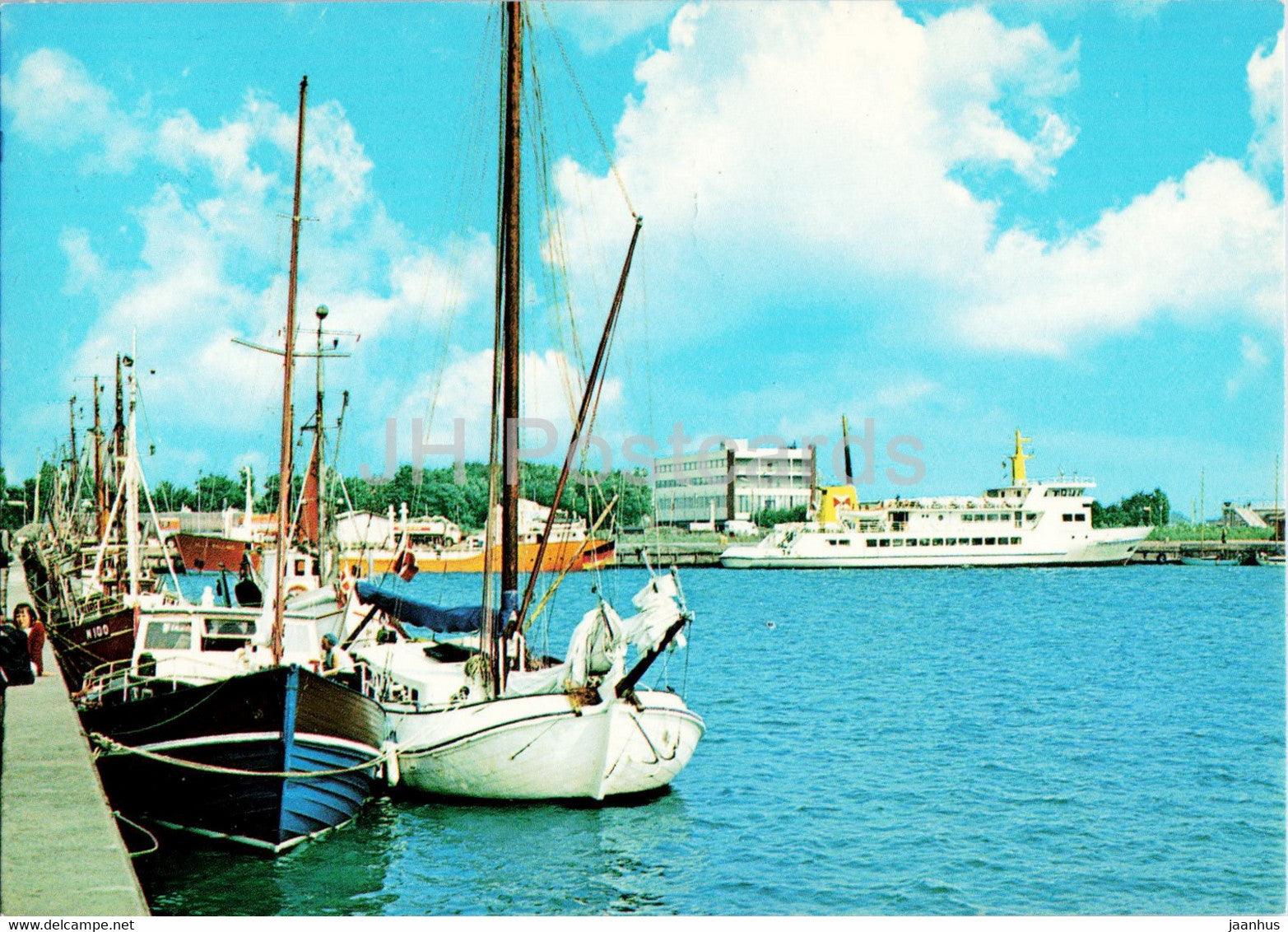 Rodbyhavn Traffic Port - boat - ship - Denmark - used - JH Postcards
