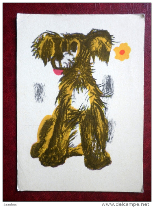 Dog - illustration by M. Mutsu - 1968 - Estonia USSR - unused - JH Postcards