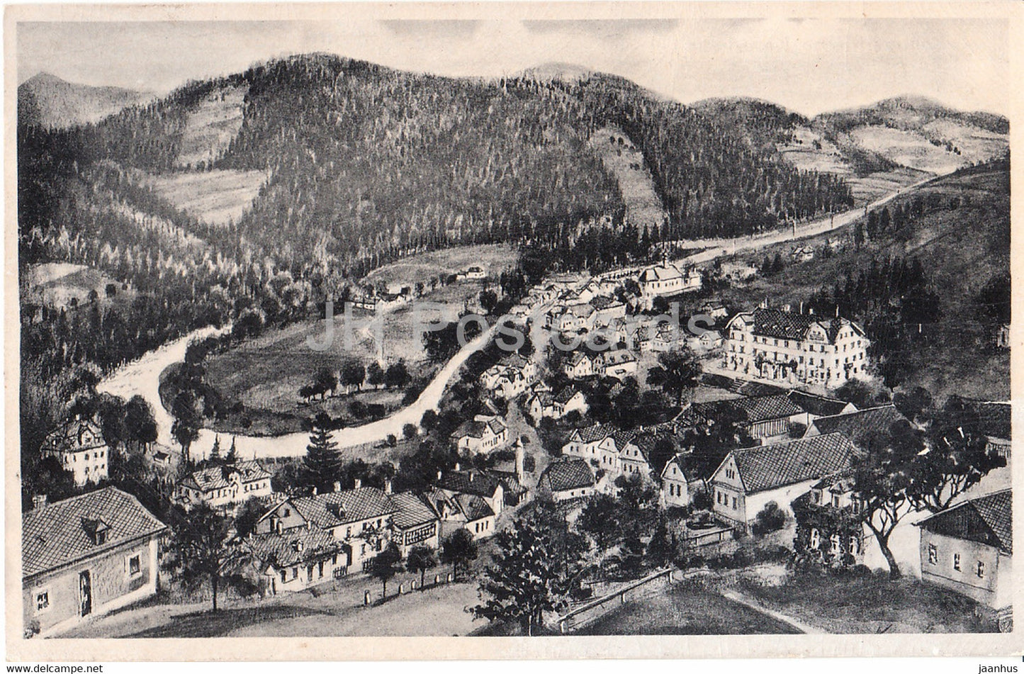 Kreuzberg bei Bad Johannisbrunn im Mohratal - Kruzberk - hotel Zur Lowengrube - old postcard - Czech Republic - used - JH Postcards