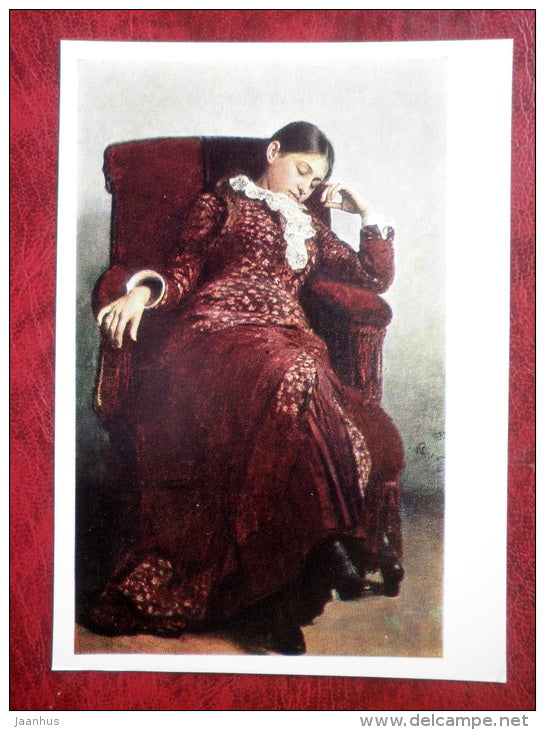 Painting by I. Repin - Recreation . 1882 - russian art - unused - JH Postcards