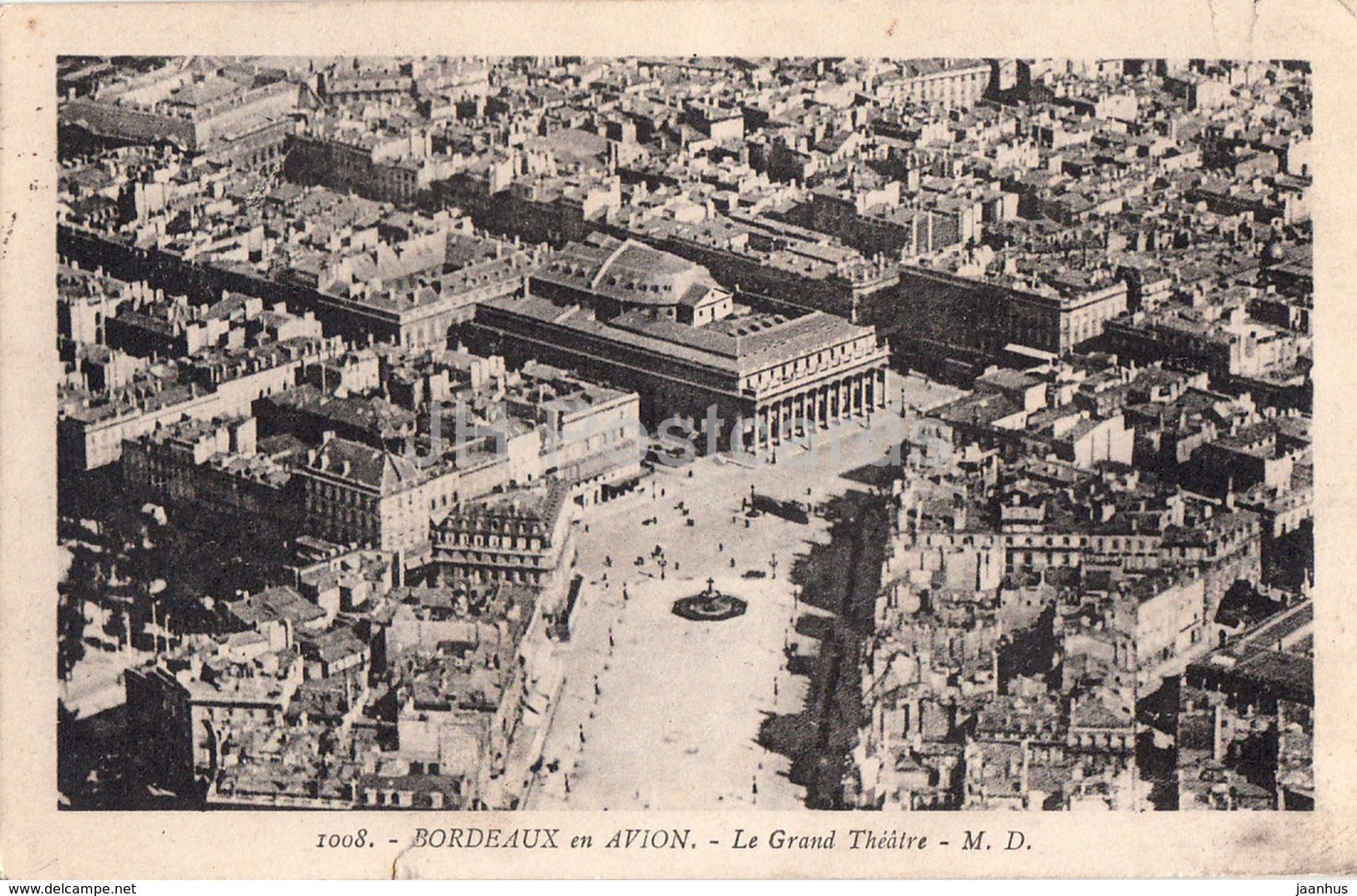 Bordeaux en Avion - Le Grand Theatre - 1008 - old postcard - 1936 - France - used