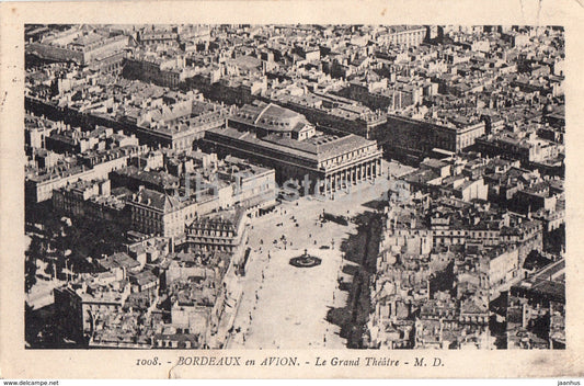 Bordeaux en Avion - Le Grand Theatre - 1008 - old postcard - 1936 - France - used