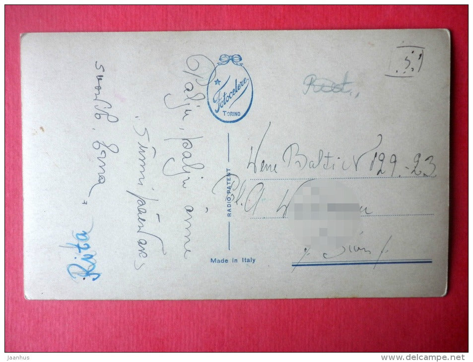 man and woman - couple - roses - Fotocelere 1041 - Italy - circulated in Estonia - JH Postcards