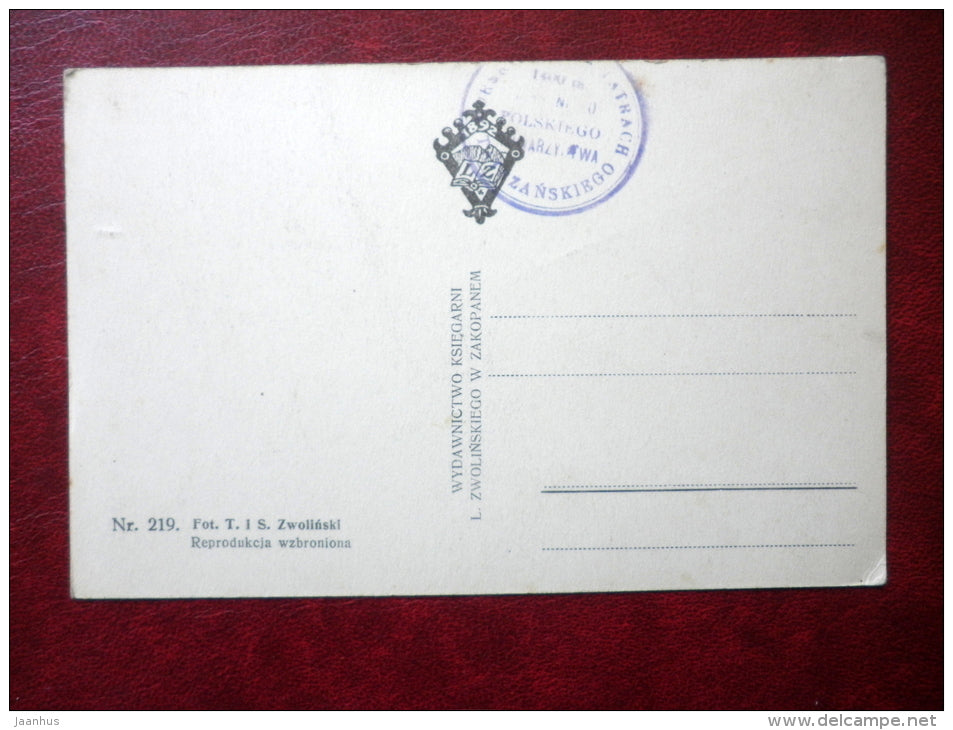 sheep over the big pond in a valley of five ponds - 214 - Tatry - Tatra mountains - old postcard - Poland - unused - JH Postcards