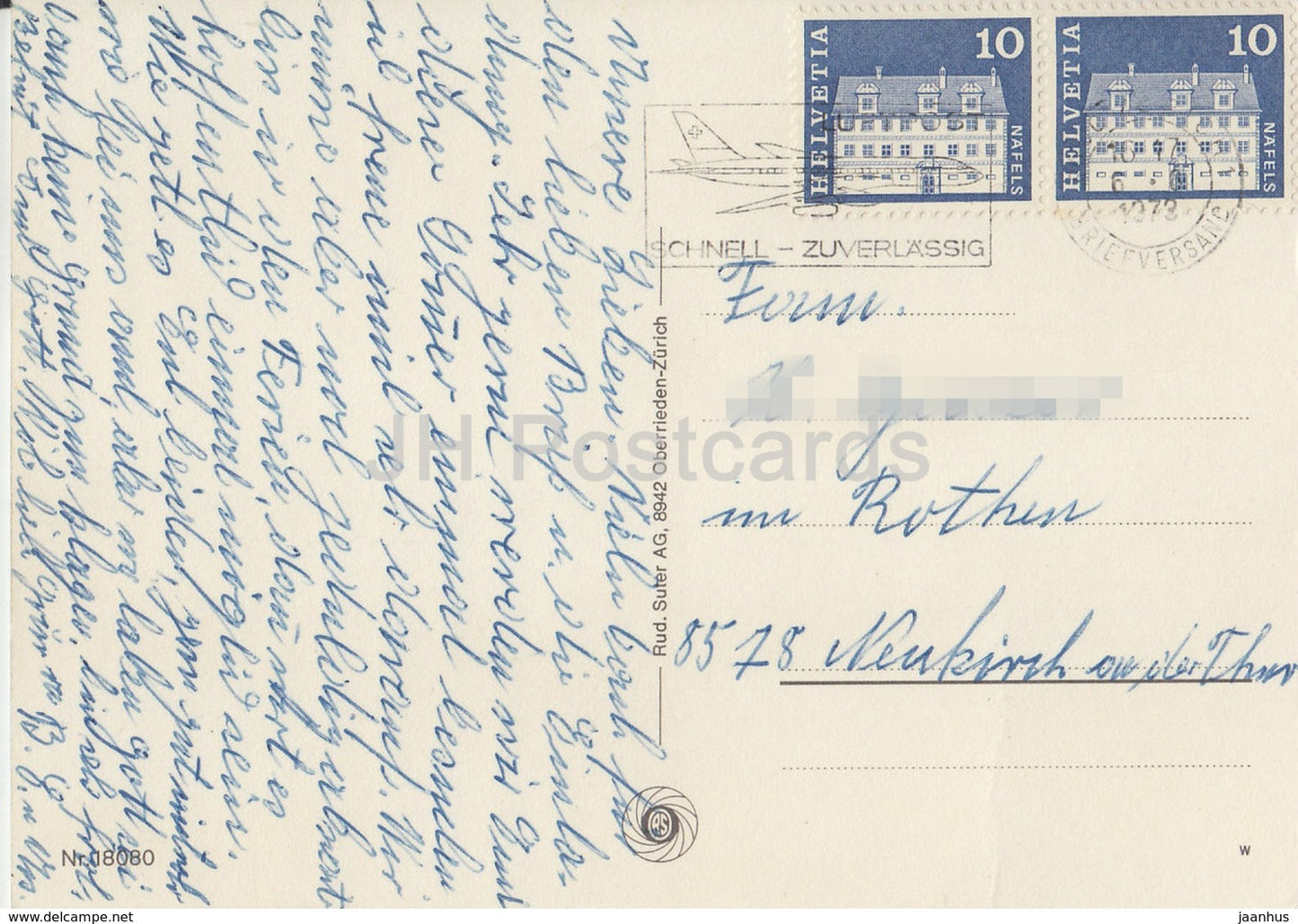 Zurichsee - swan - Richterswil - Oberrieden - Horgen - Pfaffikon - Zurich - multiview - 1973 - Switzerland - used