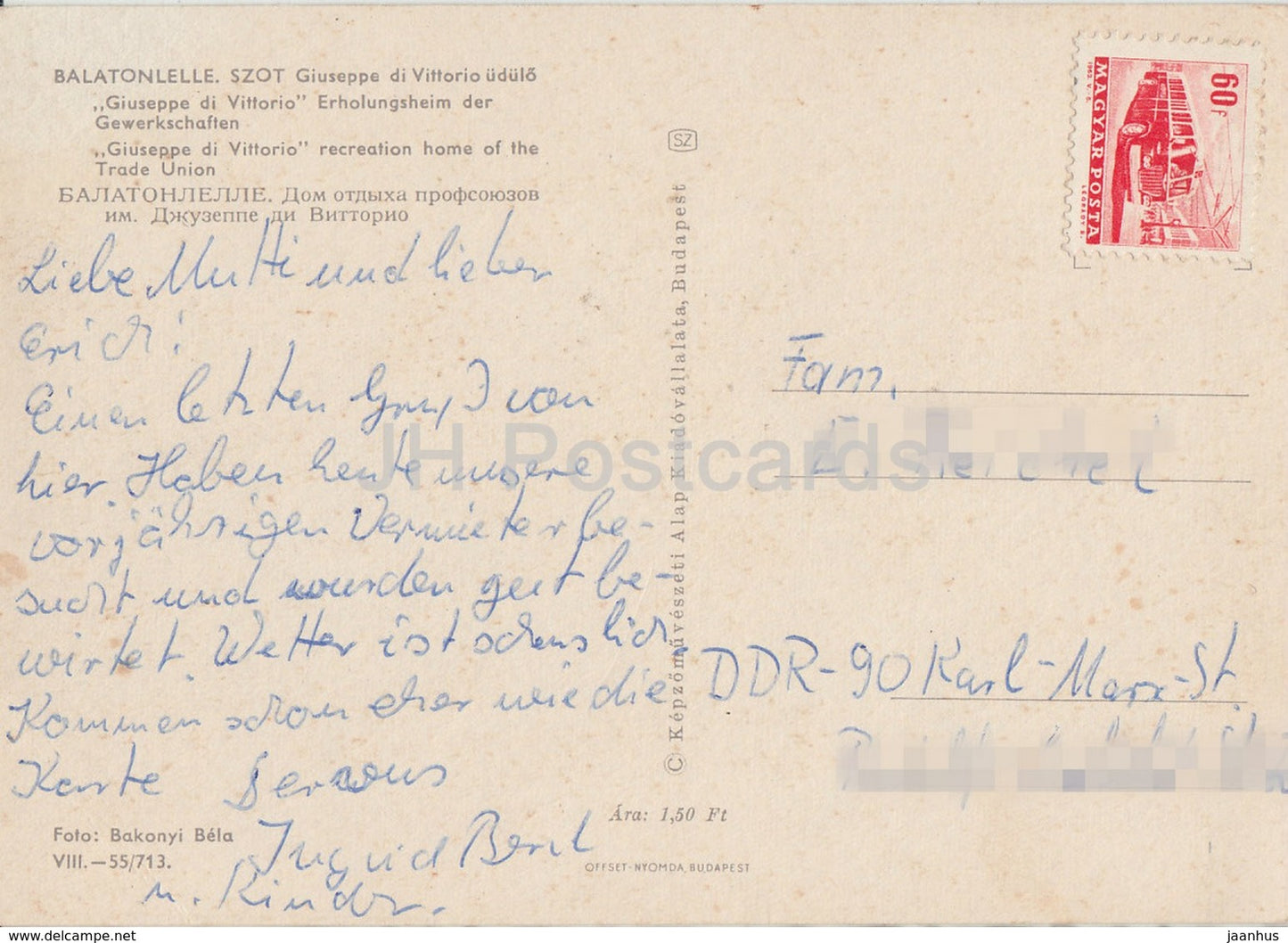 Balatonlelle - Balaton - Giuseppe di Vittorio Erholungsheim der Gewerkschaft - Ungarn - gebraucht