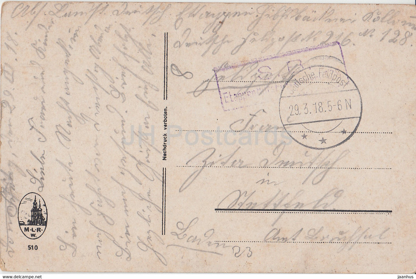 Widoki z Krolestwa Polskiego - Bauerngehofte aus Russ Polen - Feldpost - old postcard - 1918 - Poland - used